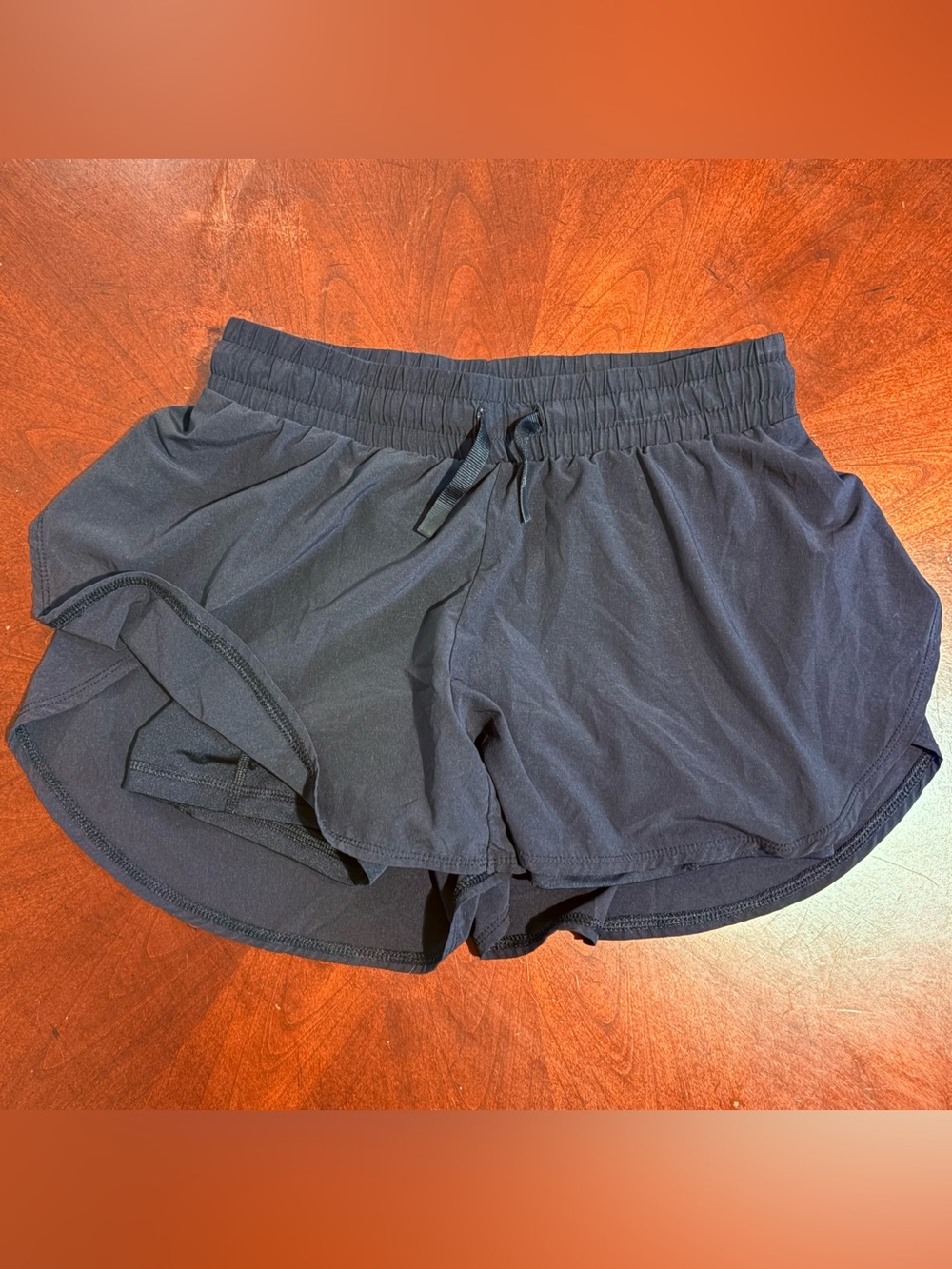 All In Motion 2-in-1 Run Shorts Girls Large (10/12) Black EUC Spandex Pockets